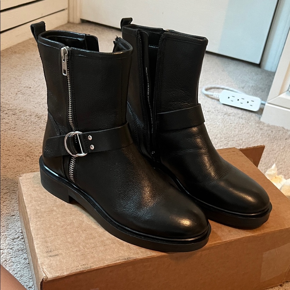 Next Black Ankle Boots with Buckle Detail